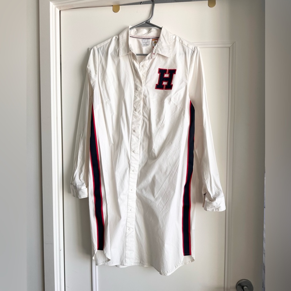 (NEW) Tommy Hilfiger White Button-Up Shirt Dress size US M